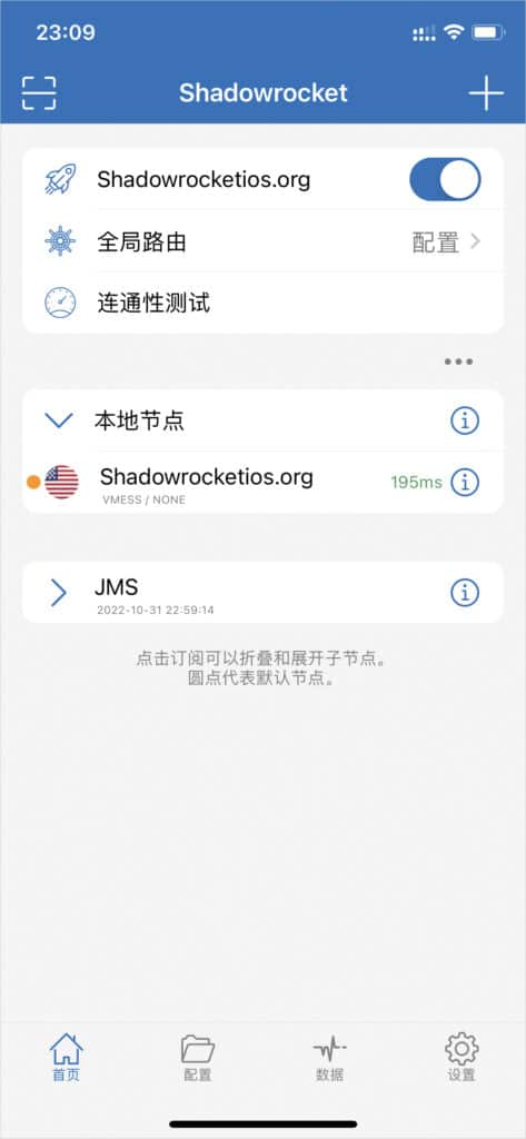 Active connection in Shadowrocket